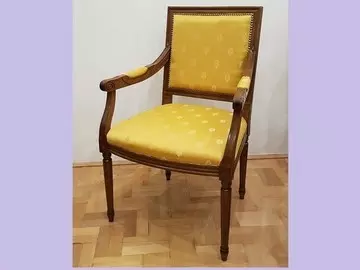 XVl. Lajos stílusú karszék, más kárpittal XVl. Lajos stílusú karszék, más kárpittal